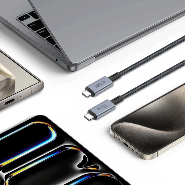 Tech-Protect UltraBoost Max USB-C 4.0 / USB-C 4.0 PD 240W 8K 40 Gbit/s 2 m Kabel, Grau Tech-Protect UltraBoost Max USB-C 4.0 / USB-C 4.0 PD 240W 8K 40 Gbit/s 2 m Kabel, Grau