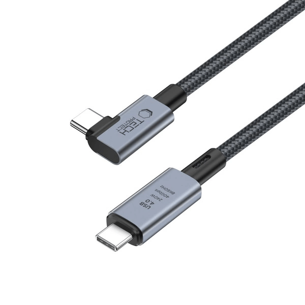 Tech-Protect UltraBoost Max L USB-C 4.0 (gerade) / USB-C 4.0 (gewinkelt) PD-Kabel 240 W 8K 40 Gbit/s 1,5 m, grau Tech-Protect UltraBoost Max L USB-C 4.0 (gerade) / USB-C 4.0 (gewinkelt) PD-Kabel 240 W 8K 40 Gbit/s 1,5 m, grau