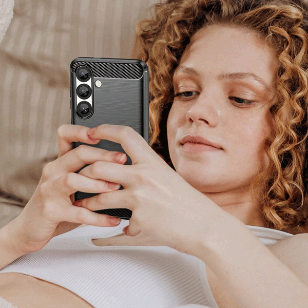 starfix Carbon Silikon Schutz-Hülle für Samsung Galaxy S25, schwarz starfix Carbon Silikon Schutz-Hülle für Samsung Galaxy S25, schwarz