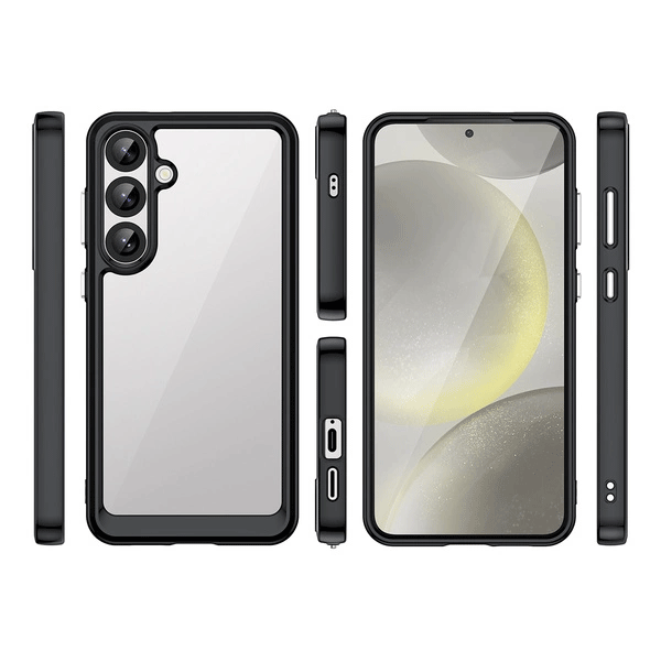 starfix Outer Space Silikon Schutz-Hülle mit Gelrahmen für Samsung Galaxy S25 PLUS, schwarz