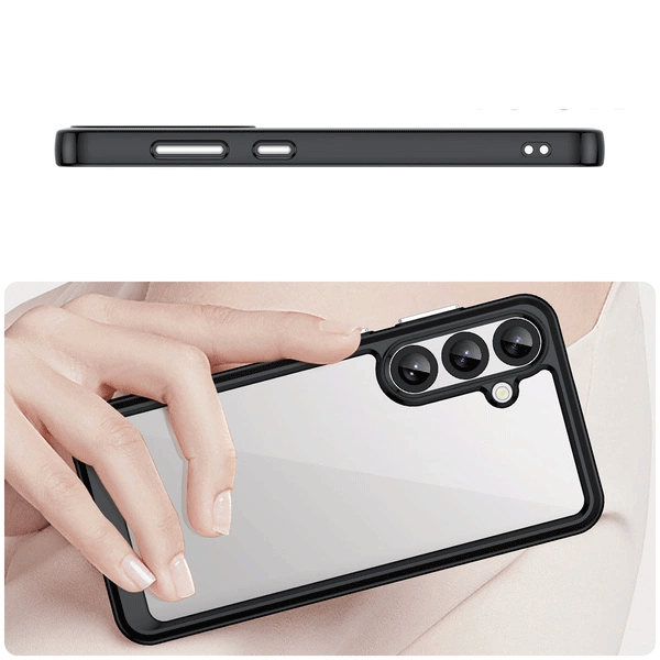 starfix Outer Space Silikon Schutz-Hülle mit Gelrahmen für Samsung Galaxy S25 PLUS, schwarz