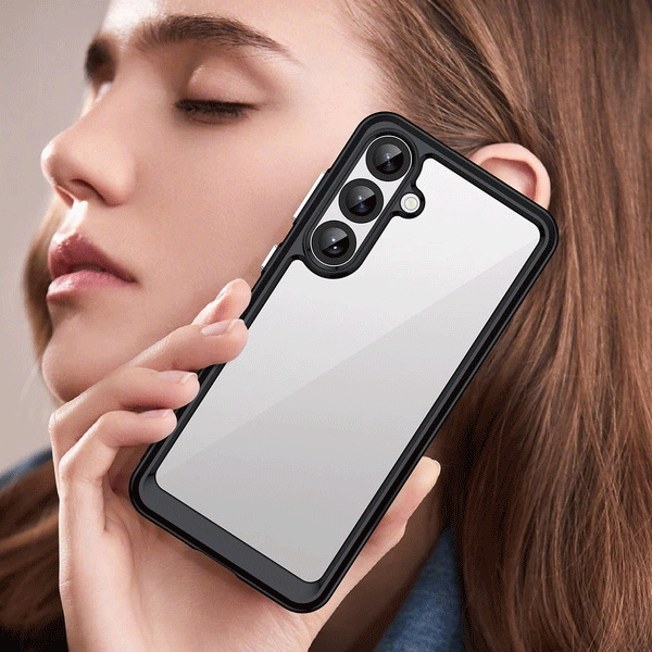 starfix Outer Space Silikon Schutz-Hülle mit Gelrahmen für Samsung Galaxy S25 PLUS, schwarz