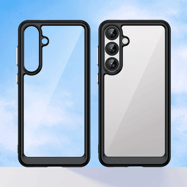 starfix Outer Space Silikon Schutz-Hülle mit Gelrahmen für Samsung Galaxy S25 PLUS, schwarz