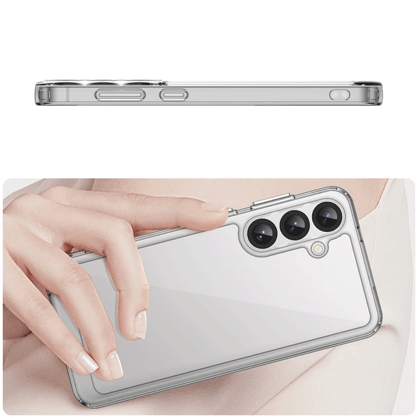 starfix Outer Space Silikon Schutz-Hülle mit Gelrahmen für Samsung Galaxy S25 PLUS, transparent