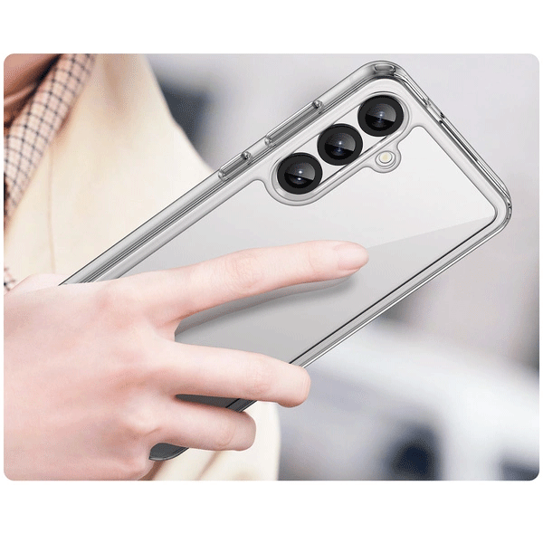 starfix Outer Space Silikon Schutz-Hülle mit Gelrahmen für Samsung Galaxy S25 PLUS, transparent