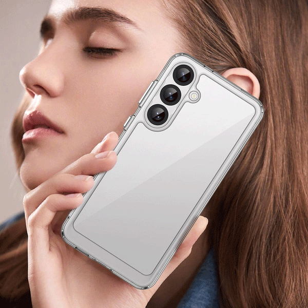 starfix Outer Space Silikon Schutz-Hülle mit Gelrahmen für Samsung Galaxy S25 PLUS, transparent