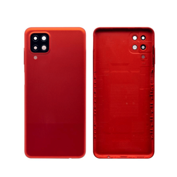Akkudeckel inkl. Kameraglas kompatibel mit Samsung Galaxy A12 A125F, rot