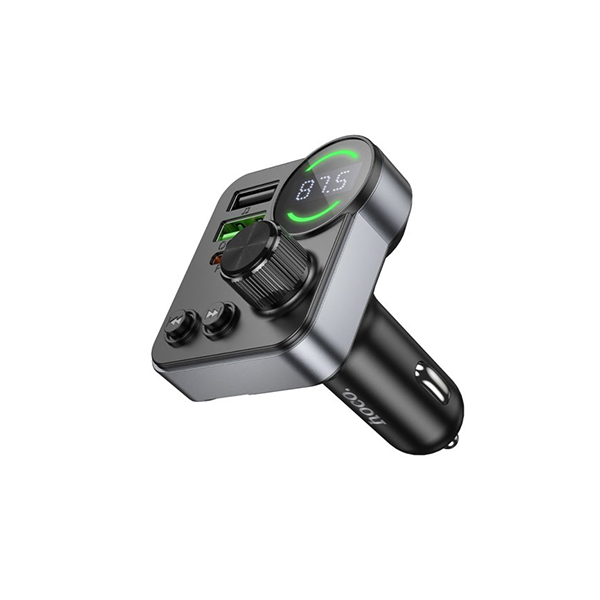 Hoco E86 Bluetooth FM transmitter inkl. Dual USB-C PD 30W QC3 + USB-A + USB-Stick Anscluss ( MP3 / WMA / WAV / FLAC), schwarz