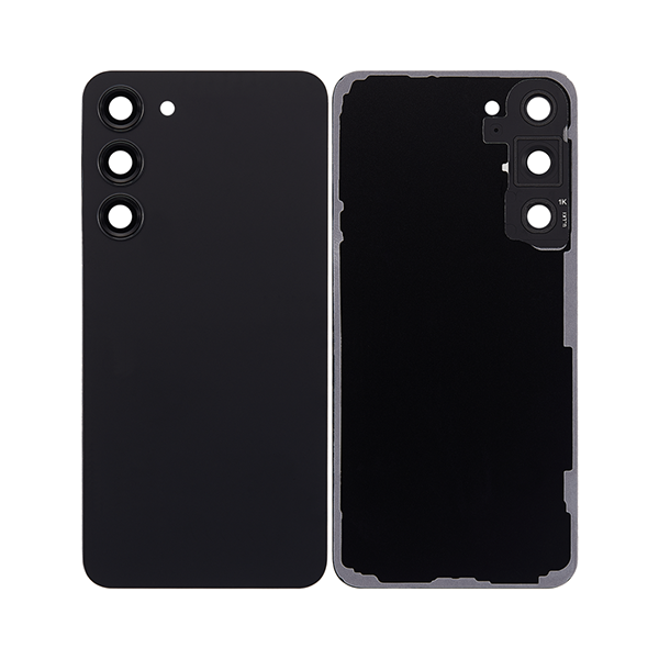 Akkudeckel inkl. Kameraglas kompatibel mit Samsung Galaxy S23 Plus S916B, Phantom Black