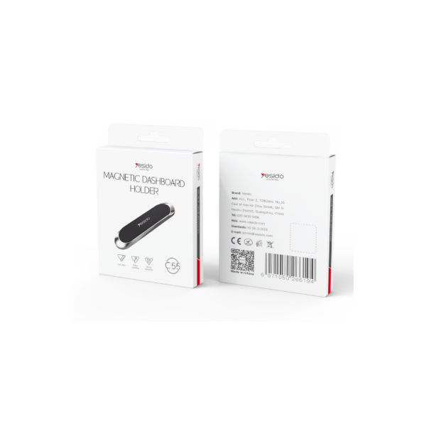 YESIDO Magnet-Halterung für Armaturenbrett, schwarz (C55)