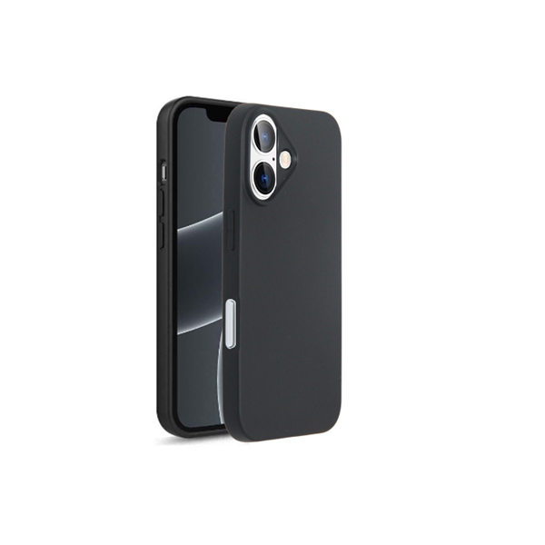 OKKES Ultra Slim Silikon-Tasche passend für Apple iPhone 17, schwarz
