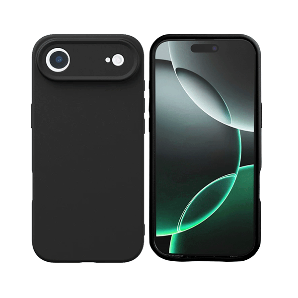 OKKES Ultra Slim Silikon-Tasche passend für Apple iPhone 17 Air, schwarz