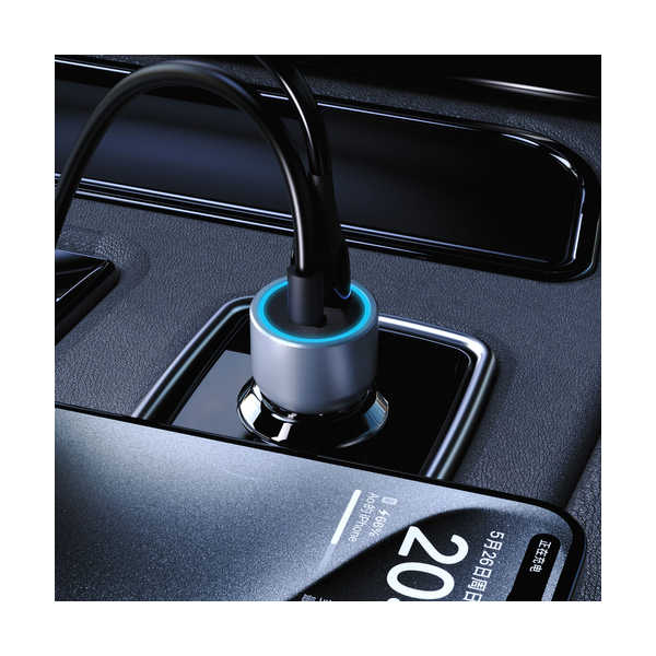 Dudao R4T 25W USB-A / USB-C KFZ-Ladegerät, grau Dudao R4T 25W USB-A / USB-C KFZ-Ladegerät, grau