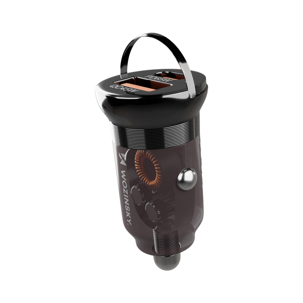 Wozinsky 65W kfz-Ladegerät USB-C PD 65W / USB-A 45W QC 3.0, schwarz Wozinsky 65W kfz-Ladegerät USB-C PD 65W / USB-A 45W QC 3.0, schwarz