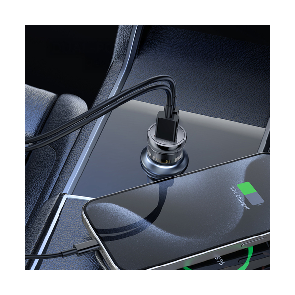 Wozinsky 65W kfz-Ladegerät USB-C PD 65W / USB-A 45W QC 3.0, schwarz Wozinsky 65W kfz-Ladegerät USB-C PD 65W / USB-A 45W QC 3.0, schwarz
