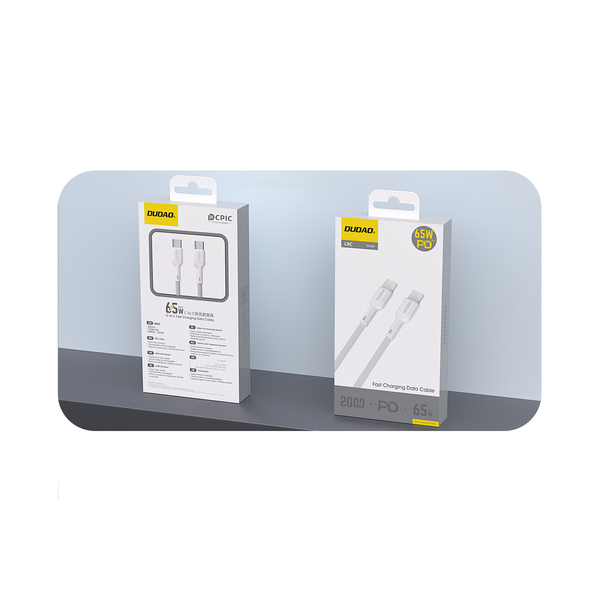 Dudao L9C Max 240W PD USB-C zu USB-C Schnelladekabel 1,2m, weiss (L9CMAX_White 1,2M) Dudao L9C Max 240W PD USB-C zu USB-C Schnelladekabel 1,2m, weiss (L9CMAX_White 1,2M)