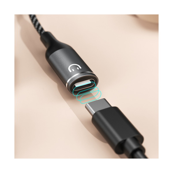 Dudao L13C+ 2in1 USB-C Splitter-Adapter, grau Dudao L13C+ 2in1 USB-C Splitter-Adapter, grau