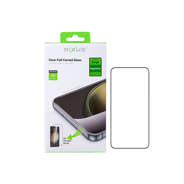 Rixus Clear HD Full Curved Edge Displayschutz-Glas passend für Google Pixel 8 Pro, schwarz Rixus Clear HD Full Curved Edge Displayschutz-Glas passend für Google Pixel 8 Pro, schwarz