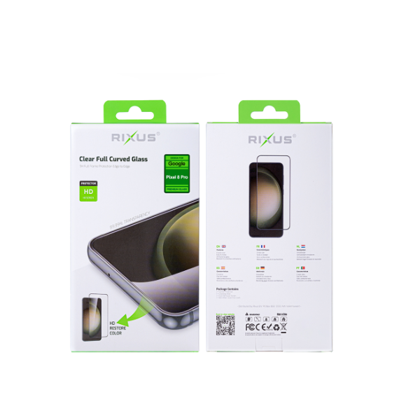 Rixus Clear HD Full Curved Edge Displayschutz-Glas passend für Google Pixel 8 Pro, schwarz Rixus Clear HD Full Curved Edge Displayschutz-Glas passend für Google Pixel 8 Pro, schwarz