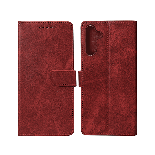 Rixus Flip-Hülle Clip passend für Samsung Galaxy A55 5G Hülle mit Standfunktion, rot