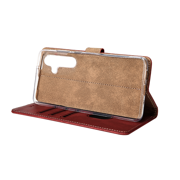 Rixus Flip-Hülle Clip passend für Samsung Galaxy A55 5G Hülle mit Standfunktion, rot