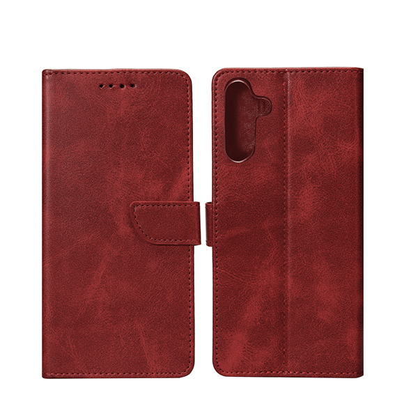 Rixus Flip-Hülle Wallet passend für Samsung Galaxy A16 A165F, A16 5G (A166B) mit Standfunktion, rot