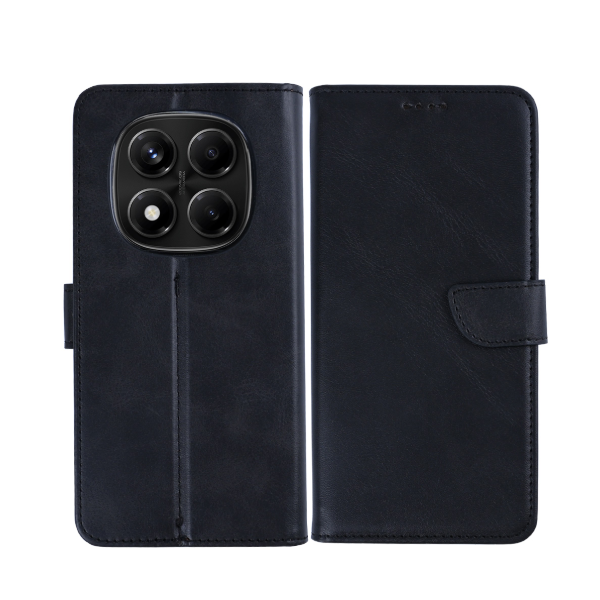 Rixus Flip-Hülle Clip für Xiaomi Redmi Note 14 Pro / 14 Pro+ Hülle mit Standfunktion, schwarz