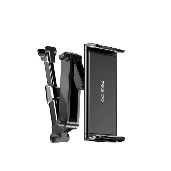 YESIDO Autositzhalterung, Metall, klappbar, KFZ-halterung für Handy und Tablet, schwarz (C117)