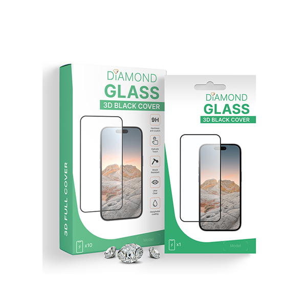 PT line Diamond Displayschutz-Glas Anti-Static für Xiaomi Redmi Note13 4G-5G/ 13R Pro/14 5G/Poco F6-Pro/PocoX6/13Pro, schwarz