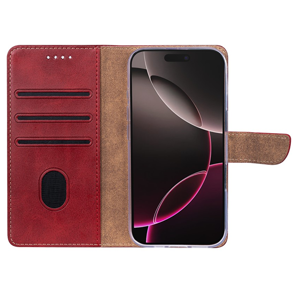 Rixus Flip Book Cover Tasche Schutz-Hülle Case passend für Apple iPhone 17 Pro, rot