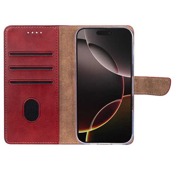 Rixus Flip Book Cover Tasche Schutz-Hülle Case passend für Apple iPhone 17 Air, rot