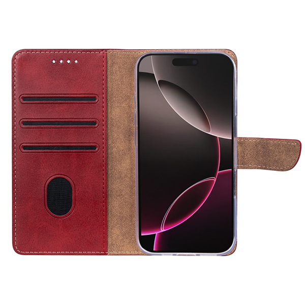 Rixus Flip Book Cover Tasche Schutz-Hülle Case passend für Apple iPhone 17 Pro Max, rot