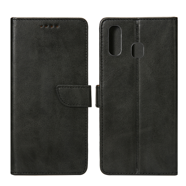 Rixus Flip-Hülle Wallet passend für Samsung Galaxy A20e (A202F) mit Standfunktion, schwarz