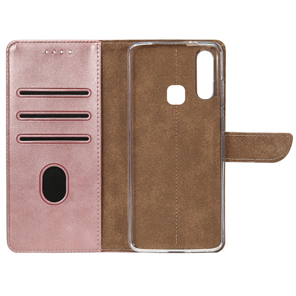 Rixus Flip-Hülle Wallet passend für Samsung Galaxy A20e (A202F) mit Standfunktion, pink