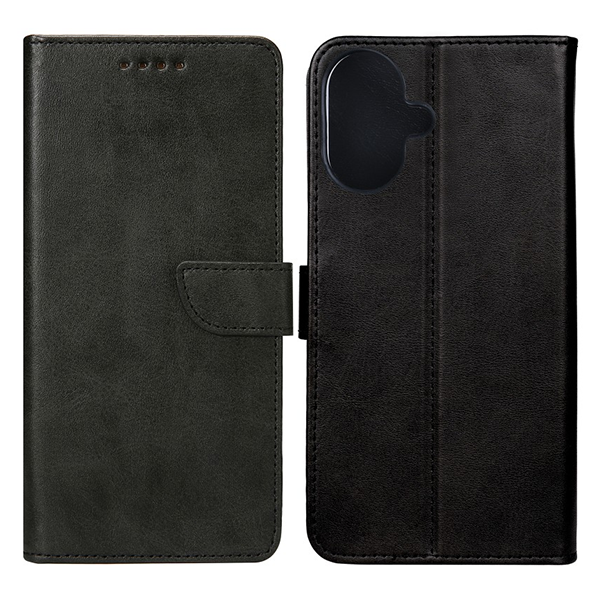 Rixus Flip-Hülle Wallet passend für Samsung Galaxy A07 (A075F) mit Standfunktion, schwarz