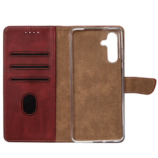 Rixus Flip-Hülle Wallet passend für Samsung Galaxy A16 A165F, A16 5G (A166B) mit Standfunktion, rot