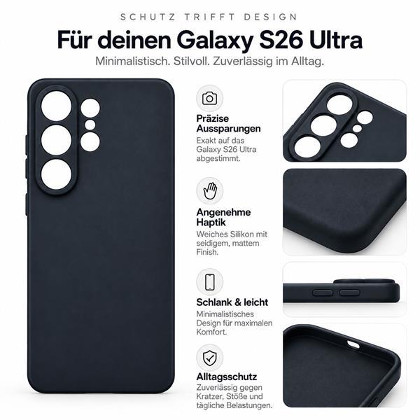 starfix AIR Silikon-Hülle passend für Samsung Galaxy S26 Ultra (S948B), schwarz