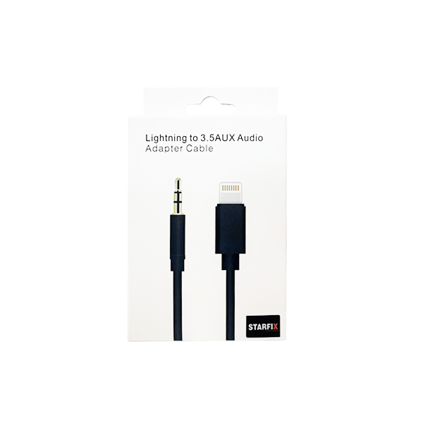 starfix Lightning zu 3.5mm Klinke Aux Audio Adapter Jack, schwarz