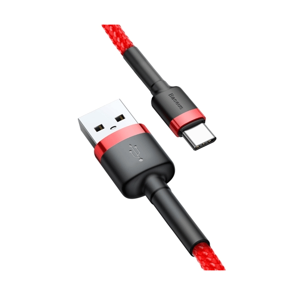Baseus Cafule USB / USB Type-C Ladekabel/Datenkabel Nylon geflochten - QC3.0, 2A - rot (2M)