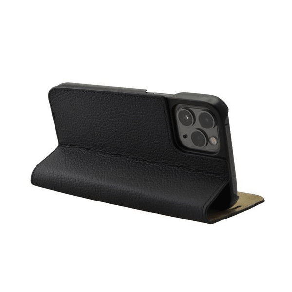 Galeli Echtleder Book Case Schutz-Hülle Marc Flip-Tasche passend für Apple iPhone 13 Pro Max, schwarz