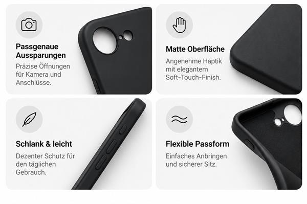 starfix Air Silikon-Hülle passend für Apple iPhone 16e, 17e, schwarz
