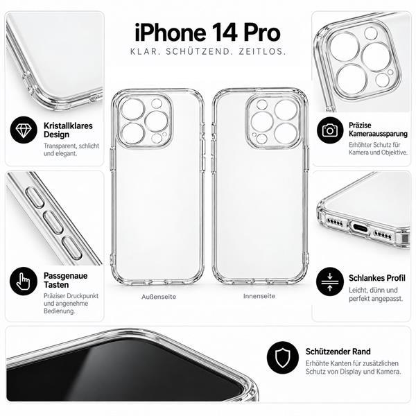 starfix Air Silikon-Hülle passend für Apple iPhone 14 Pro, transparent