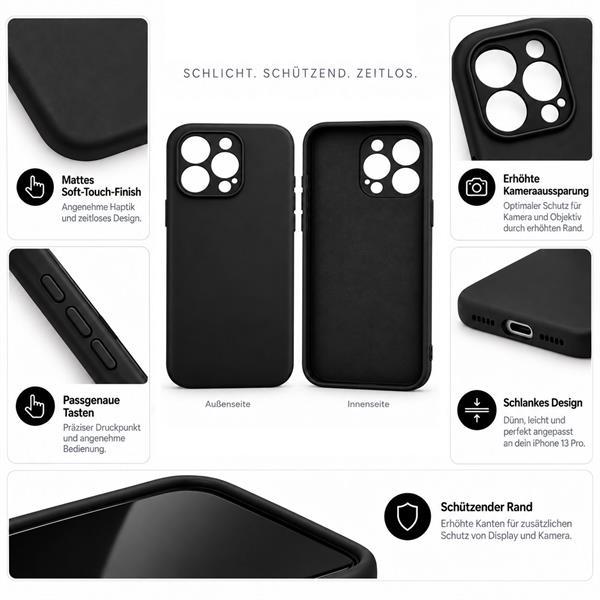 starfix Air Silikon-Hülle passend für Apple iPhone 13 Pro Max, schwarz