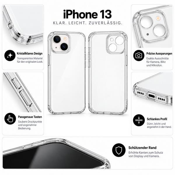 starfix Air Silikon-Hülle passend für Apple iPhone 13, transparent