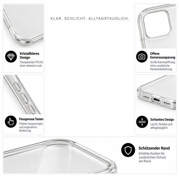 starfix Air Silikon-Hülle passend für Apple iPhone 15 Plus, transparent