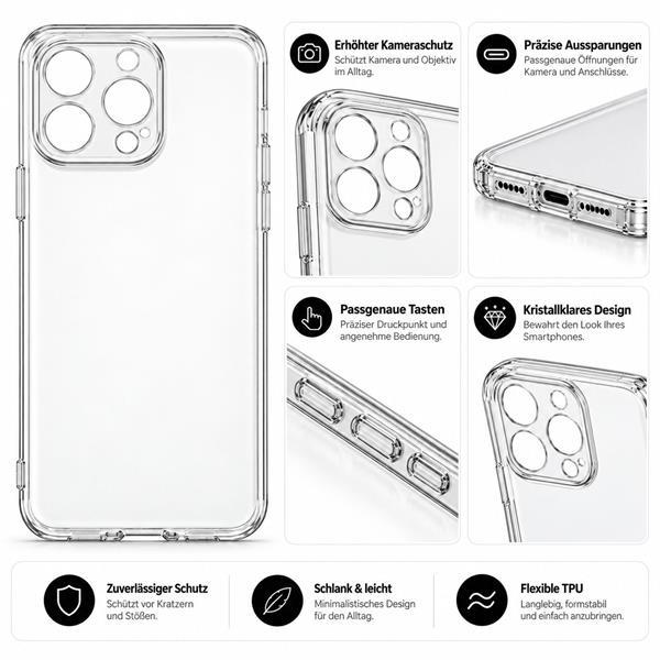 starfix Air Silikon-Hülle passend für Apple iPhone 16 Pro Max, transparent