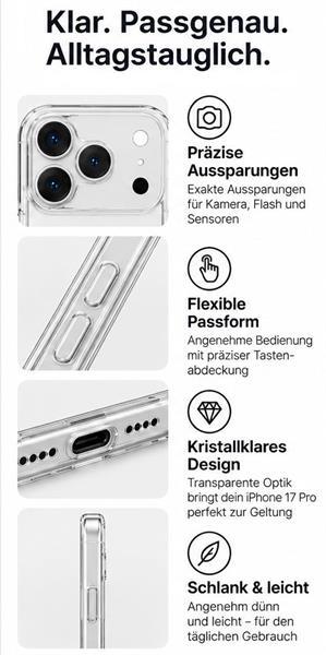 starfix Air Silikon-Hülle passend für Apple iPhone 18 Pro, transparent