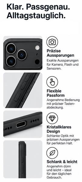 starfix Air Silikon-Hülle passend für Apple iPhone 18 Pro Max, schwarz
