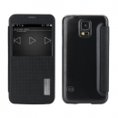 Rock Buchdesign-Tasche Elegant Upgrade Serie Preview für SM-G900 Galaxy S5 schwarz
