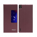 Rock Buchdesign-Tasche Uni Serie Preview für Huawei Ascend P7 weinrot*
